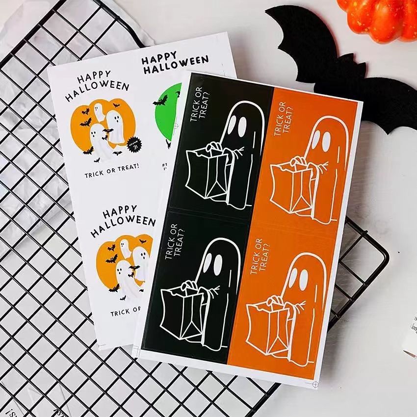 万圣节新款封口贴ins风贴纸礼盒密封贴标签贴纸烘培蛋糕盒装饰