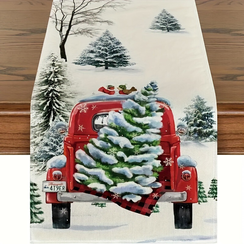 クロスボーダー爆発クリスマステーブル旗キッチンパーティーテーブルクリスマスツリー花輪雪だるま鈴サンタクローステーブル旗|undefined