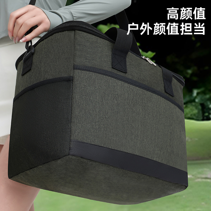 户外大容量野餐包防水冰包单肩背保温包手提便携式饭盒袋PEVA加厚