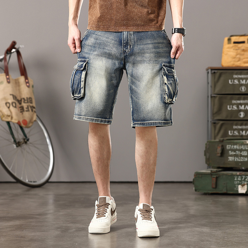 summer elastic Japanese retro denim skirt