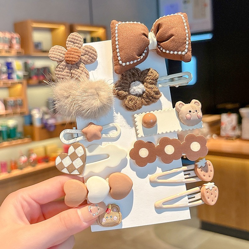 Horquilla para niños de otoño e invierno, sensación de alta calidad, no daña el cabello, pequeña fragancia, horquilla de felpa para niña, tocado, lindo clip lateral