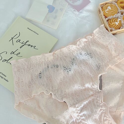 Exciting limited edition~Girl Japanese style pure lust style lace panties, feminine pure cotton crotch mid-waist women's briefs