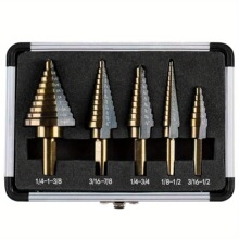 H 39621 5pc Imperial High Speed Steel Step Drill ��������װ