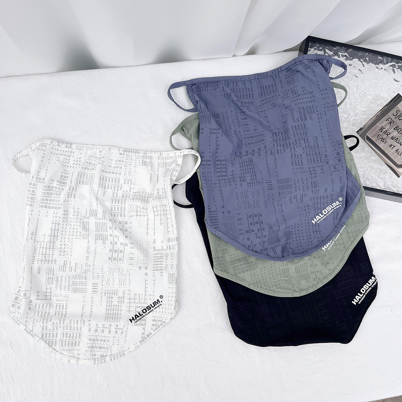 夏季騎行防曬面罩男士外出運動冰絲套頭掛耳脖套錦綸透氣直筒脖套