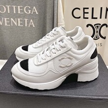 广州原标专柜品质欧美大牌真皮女鞋小香风高跟拼接面休闲时装鞋