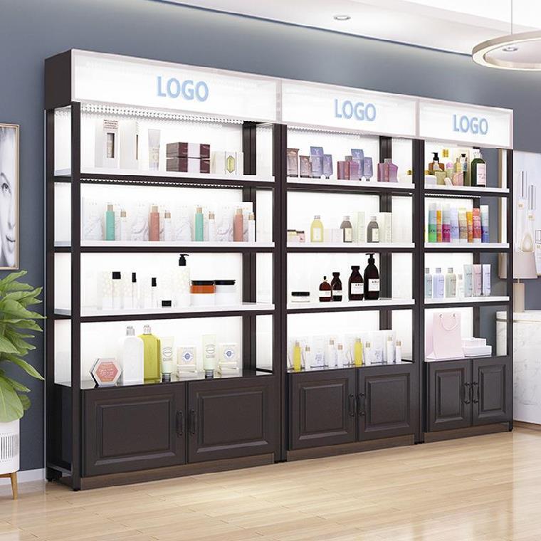 陈列柜展示架组合化妆品货架护肤金属货柜甲油胶商店收纳架落地