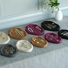 创意美拉德绒布首饰展示托盘店铺柜台珠宝饰品收纳陈列拍照道具