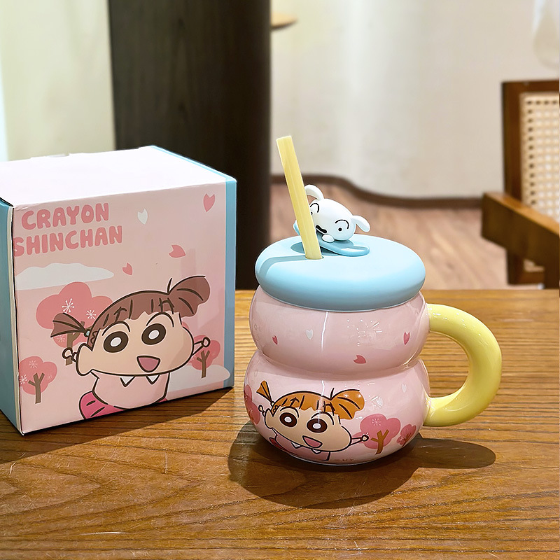 Taza de Café de Cerámica con Tapa y Sorbete Resistente a Altas Temperaturas para Oficina y Hogar