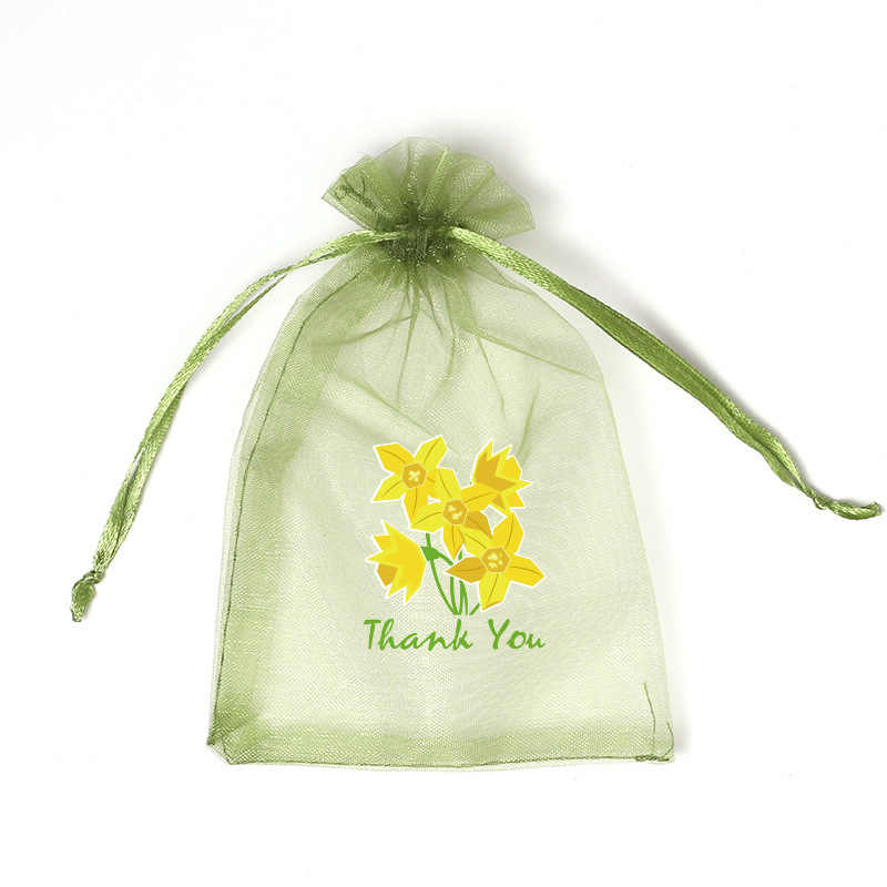 옐로우 로맨틱 감사합니다; 밀리터리 그린 거즈백; 11*16cm