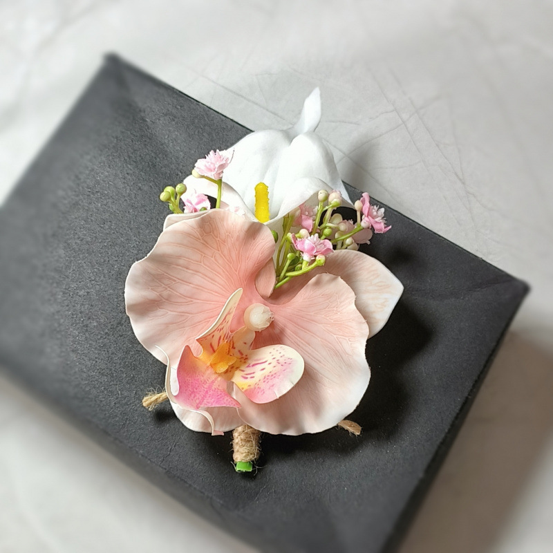 模擬オランダカイウ蘭、結婚式用コサージュ、男女両親用コサージュ、家族用フルセット、花火、ビジネスミーティング|undefined