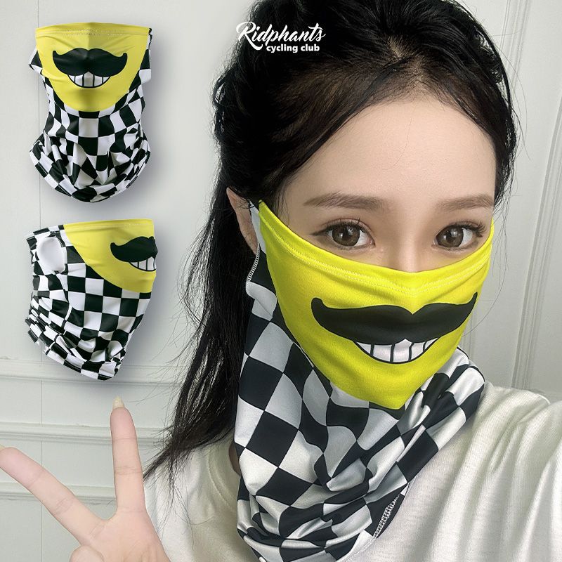 만화 표현 선스크린 여름 남자의 유행 오토바이 승마 얼굴 커버 안티 자외선 목 보호 아이스 실크 얼굴 타월