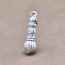 壹鹿雅999足银 3D硬银做旧金榜题名毛笔吊坠配件diy手串饰品挂件