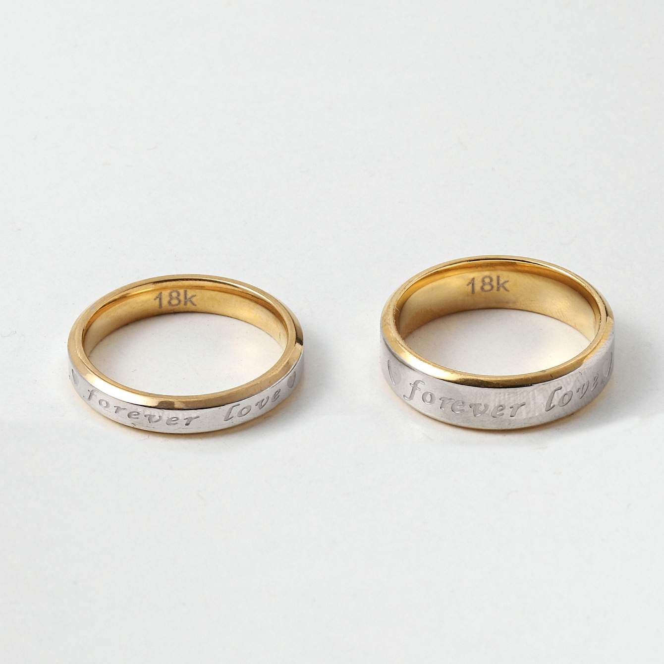 Anillo de acero de titanio transfronterizo femenino Corea del Sur moda para siempre amor pareja anillo corrosión oro joyería de acero inoxidable