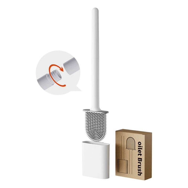 Новая мягкая пластиковая щетка для унитаза, щетка для чистки ванной комнаты, съемный стержень, без перфорации, настенная подвесная щетка для унитаза без тупиков с основанием