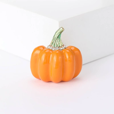 Fashionable and Versatile Enamel Halloween Pumpkin Brooch, Suit and Coat Accessory, Direct from the Manufacturer (Yaxa sancaqları) - orange-0500
