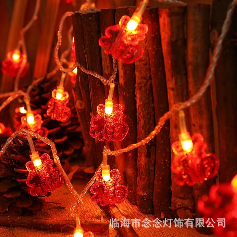 새해 랜턴 레드 랜턴 랜턴 스트링 LED 램프 배터리 축제 분위기 장식 작은 컬러 조명 정렬 태양 광 플래시 조명