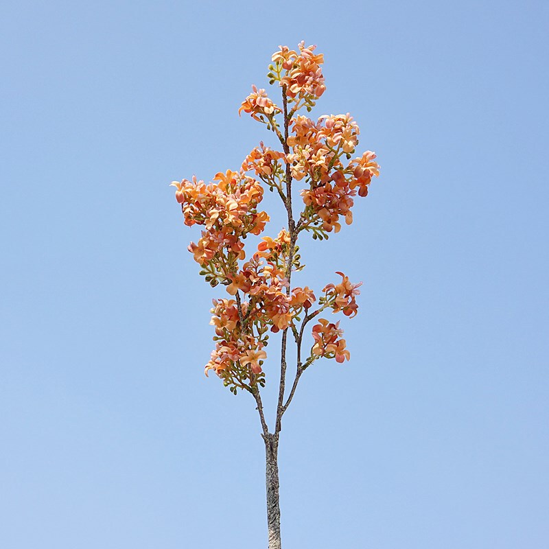 Qianli Xiang retro-style single-stem golden osmanthus artificial flower, for home decoration, wedding props, and floral arrangements