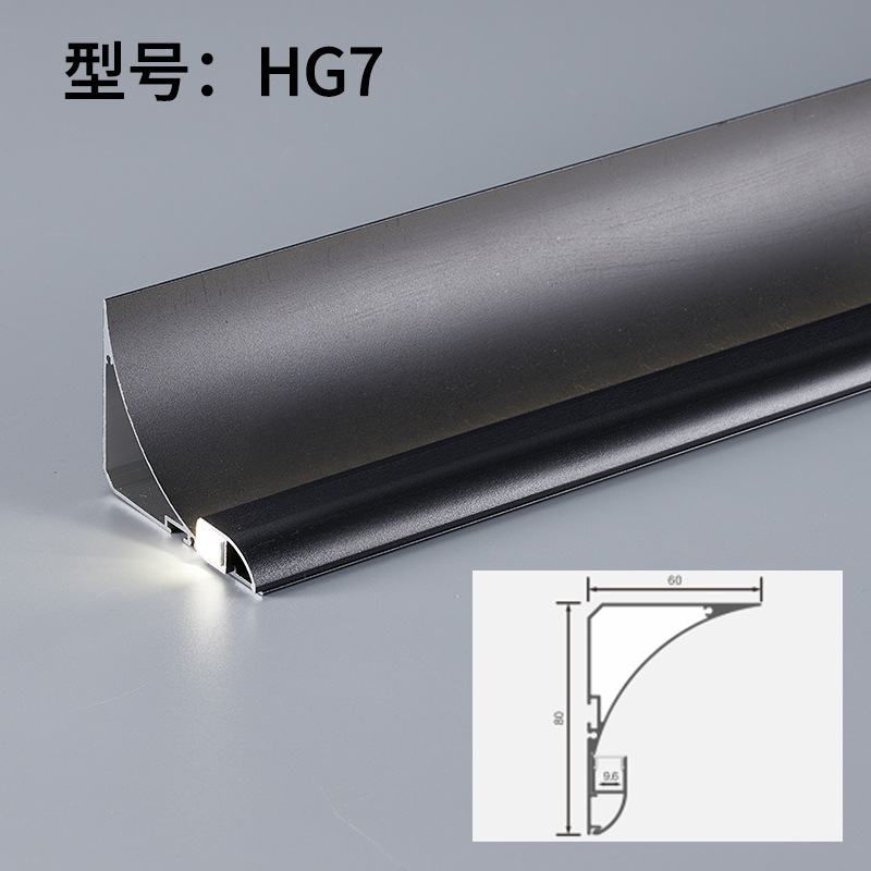 Línea de retorno emisor de luz ranura de suspensión lámpara de araña de esquina perfil de aluminio Lámpara de techo de montaje en superficie sin ranuras yeso