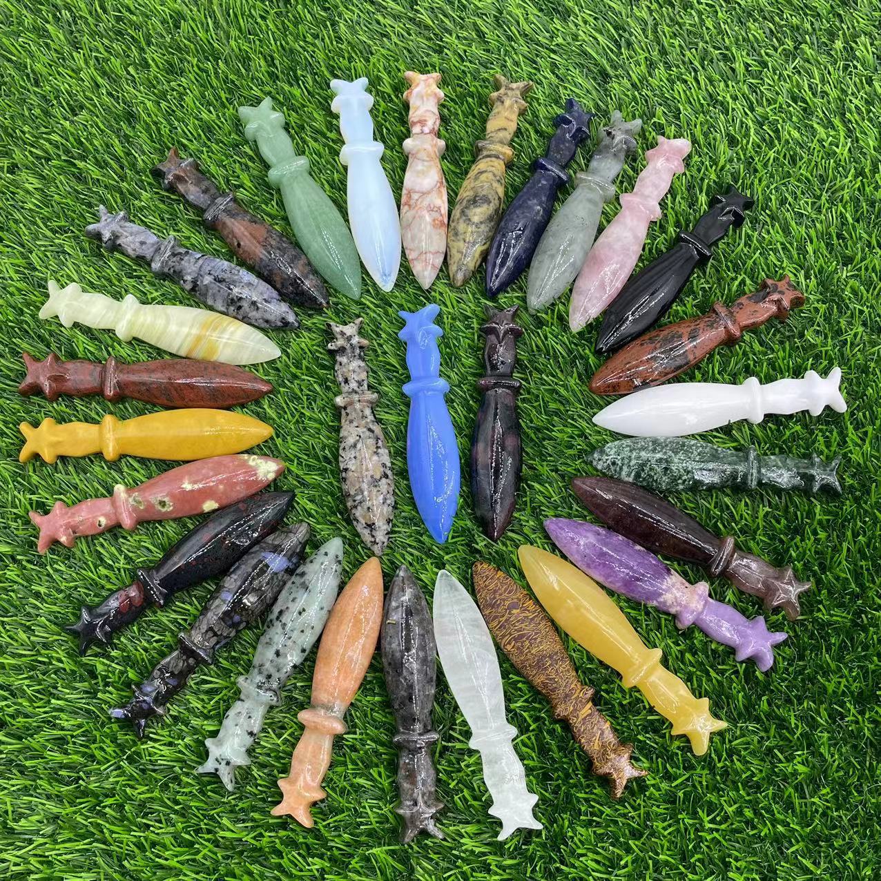12厘米 天然半寶石仿真匕首 半寶石 crystal knives