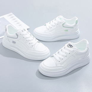White Shoes Children's 2025 New All-match Women's Shoes Korean Style Spring and Summer Breathable Casual Explosions Thick-soled Shoes Skate Shoes