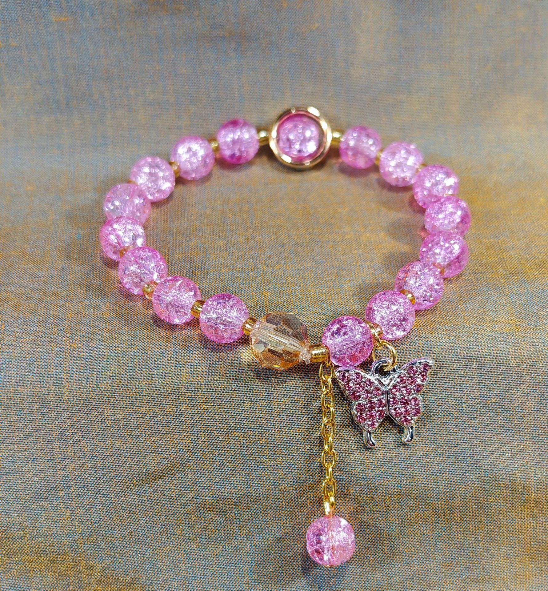 Las celebridades de Internet retro transfronterizas suelen ser todo-fósforo pulsera elástica de estilo ins simple pulsera de moda de lujo ligero, joyería de temperamento