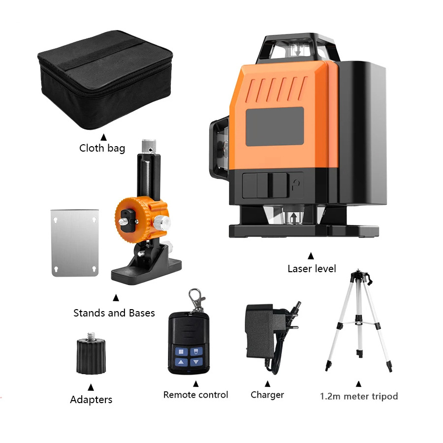 16 líneas mini nivel láser luz verde automática línea de tierra instrumento de nivel de luz fuerte visible interior y exterior