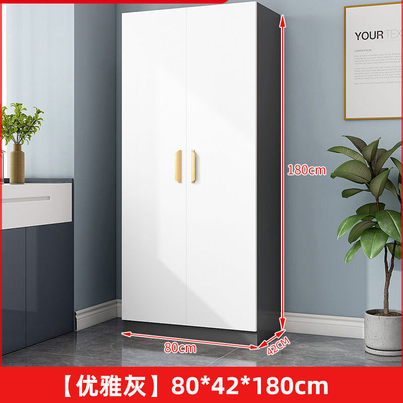 衣柜对开门家用卧室简易出租房用小户型板式柜收纳柜子网红挂衣橱|undefined