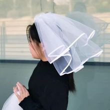 儿童头纱短款包边款公主头饰工厂直销爆款