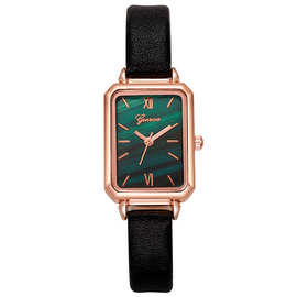 2020抖音手表直播女表复古网红时尚小绿表孔雀石绿盘手表