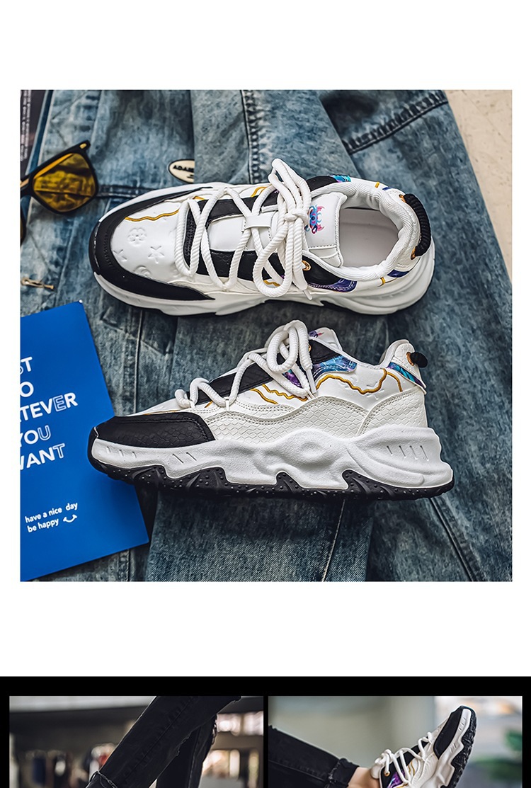 2024 herfst nieuwe lage top dikke zool vader trendy student leren gezicht niche casual sport herenschoenen_voghion.com