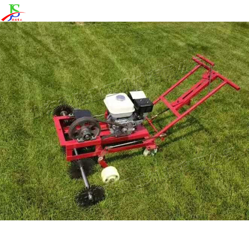 máquina de trazado de césped empujada a mano de gasolina pequeña máquina de trasplante de césped natural cuchillo giratorio de ancho ancho equipo de césped