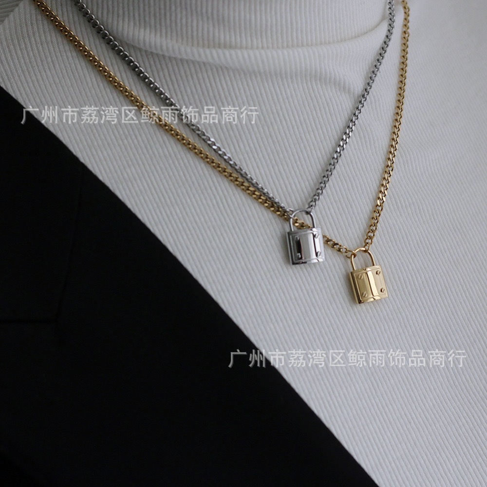17g Weight Vacuum Plating Gold Plating Process 18K Gold Plated Plating Material 304 Stainless Steel Pendant Material Necklace Classification 304 Stainless Steel Chain Material 304 Stainless Steel Material Women'S Gender Streetwear Style Gold, Silver Color Wholesale Jewelry Streetwear 304 Stainless Steel 18K Gold Plated Necklace 8