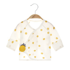 Newborn Baby Summer Half-back Boneless Pure Cotton Ultra-thin Onesie for First Time Wear, Full Moon Monk Suit Baby Top for Air Conditioning