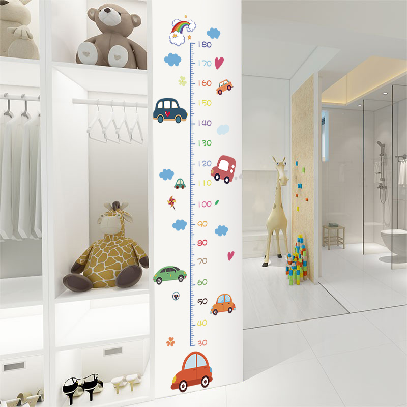 ♔儿童房装饰墙贴自粘可移除宝宝量身高标尺测量仪卡通记录身高贴