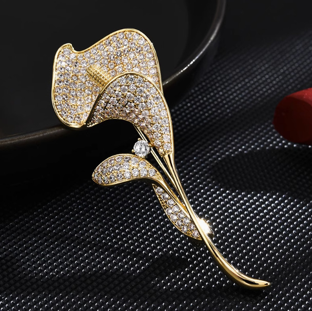 Tulip Brooch, High-End Women's Luxury Elegant, Exquisite Corsage, Niche High-End Suit Dress Pin Accessories