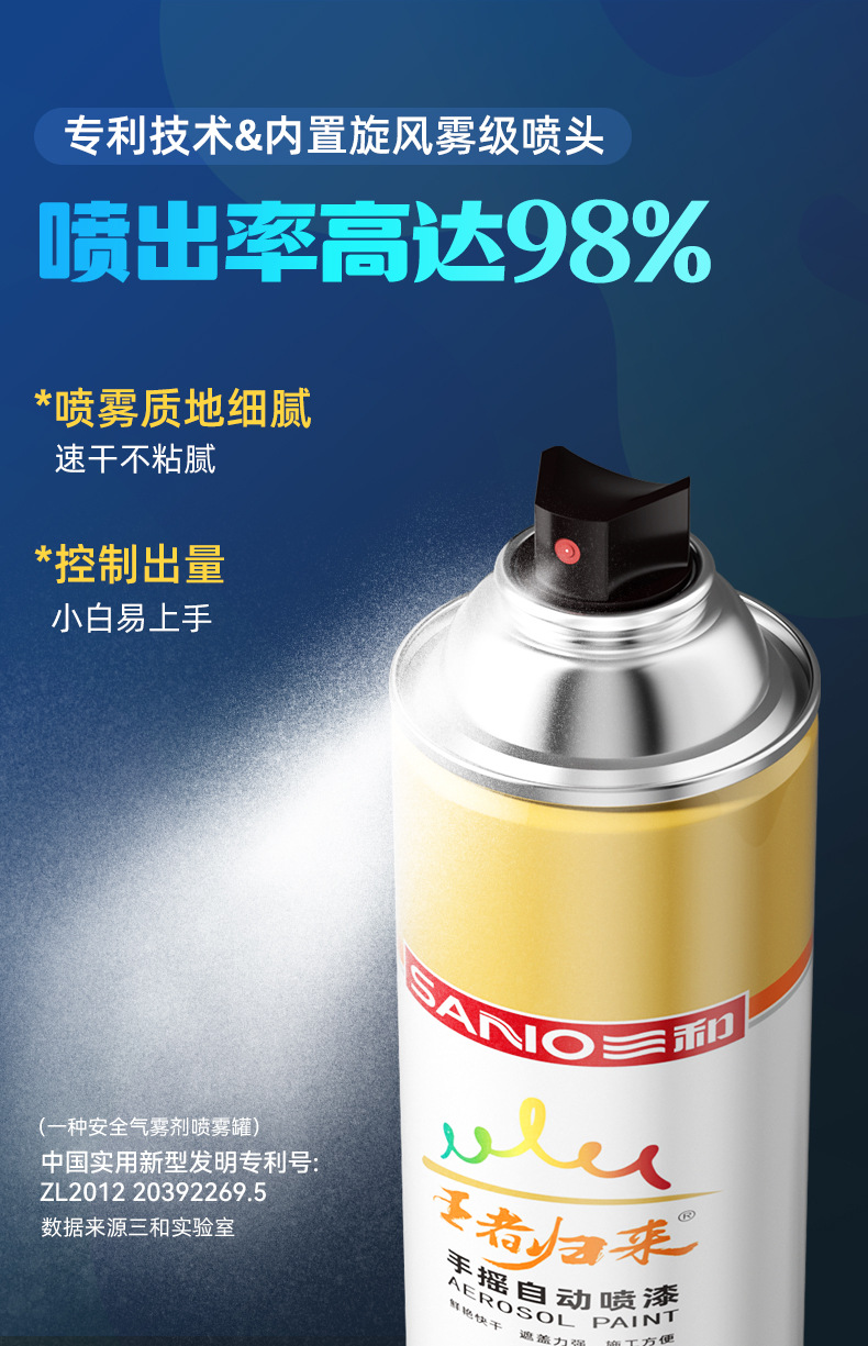 Sanhe Automatic Spray Paint Hand-Operated Self-Spray Metal Anti-Rust Paint Wood Paint Car Household White Spray Paint Wholesale