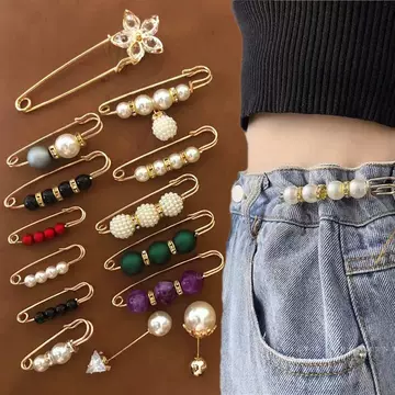 Tight waistband pin accessories for fixing clothing waistline, small artifact for tightening waistband buckle, anti fading brooch, female pants buckle - ShopShipShake