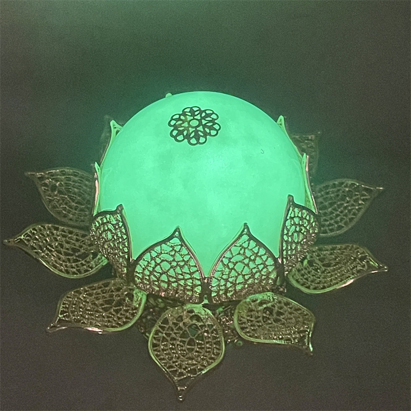 厂货直播单品合金镶嵌莲花夜光球打榜热卖中国风家居摆件礼品批发