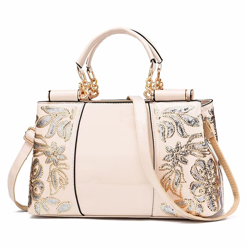 En stock europeo y americano retro mamá bolsa moda bronceado bolsa de asas de alto sentido bolso de la momia de gran capacidad bolso de las mujeres