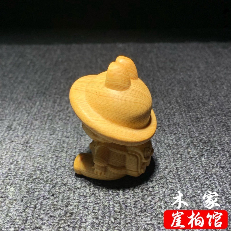 天然崖柏木雕拉布布手把件文玩可爱手办收藏家居客厅装饰品小摆件|undefined