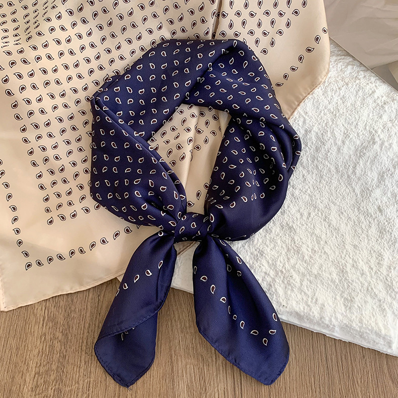 70 bufanda cuadrada de seda de imitación, bufanda de seda de flor de anacardo retro de alta calidad, pañuelo para el cabello, bufanda multiusos, chal superior de tubo