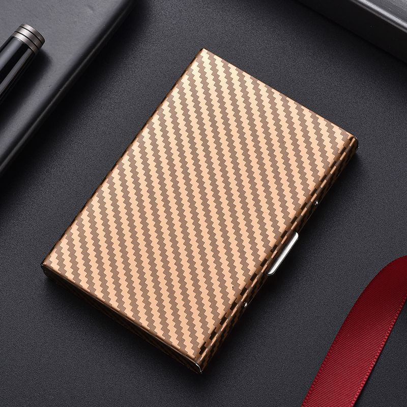 Titular de la tarjeta de acero inoxidable para hombres titular de la tarjeta de metal de cepillo antirrobo titular de la tarjeta de caja de tarjeta pequeña anti-desmagnetizador de las mujeres para el permiso de conducir