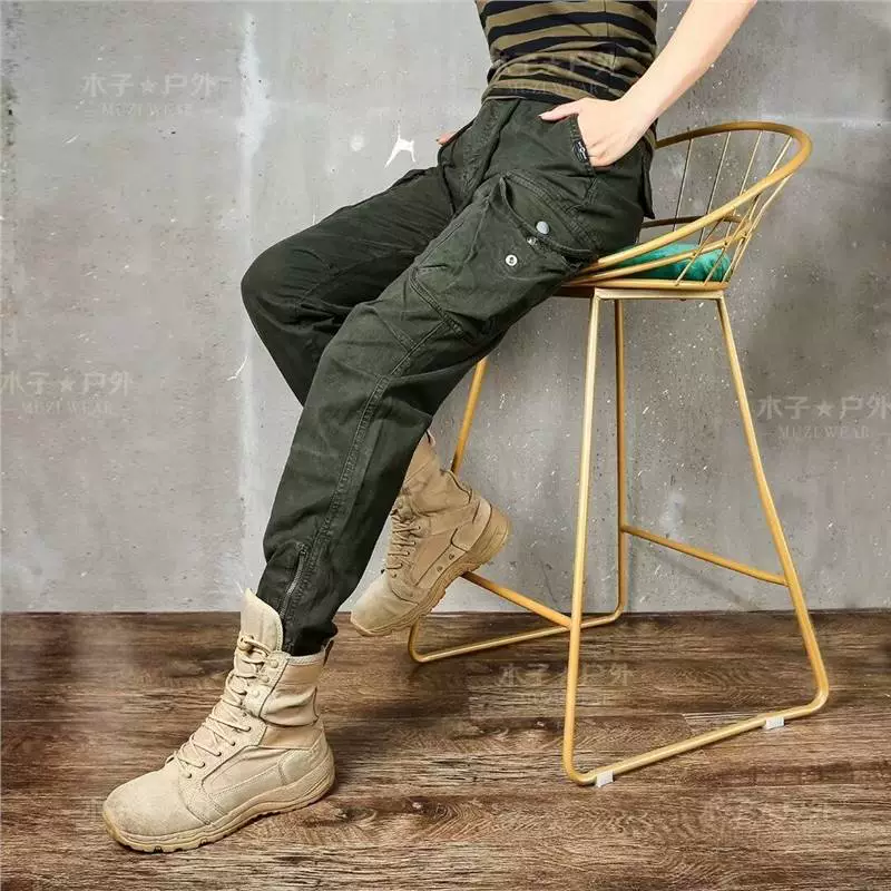 Американские хлопчатобумажные комбинезоны женские весенние и осенние повседневные брюки-корсеты персонализированные модные тонкие многокарманные брюки