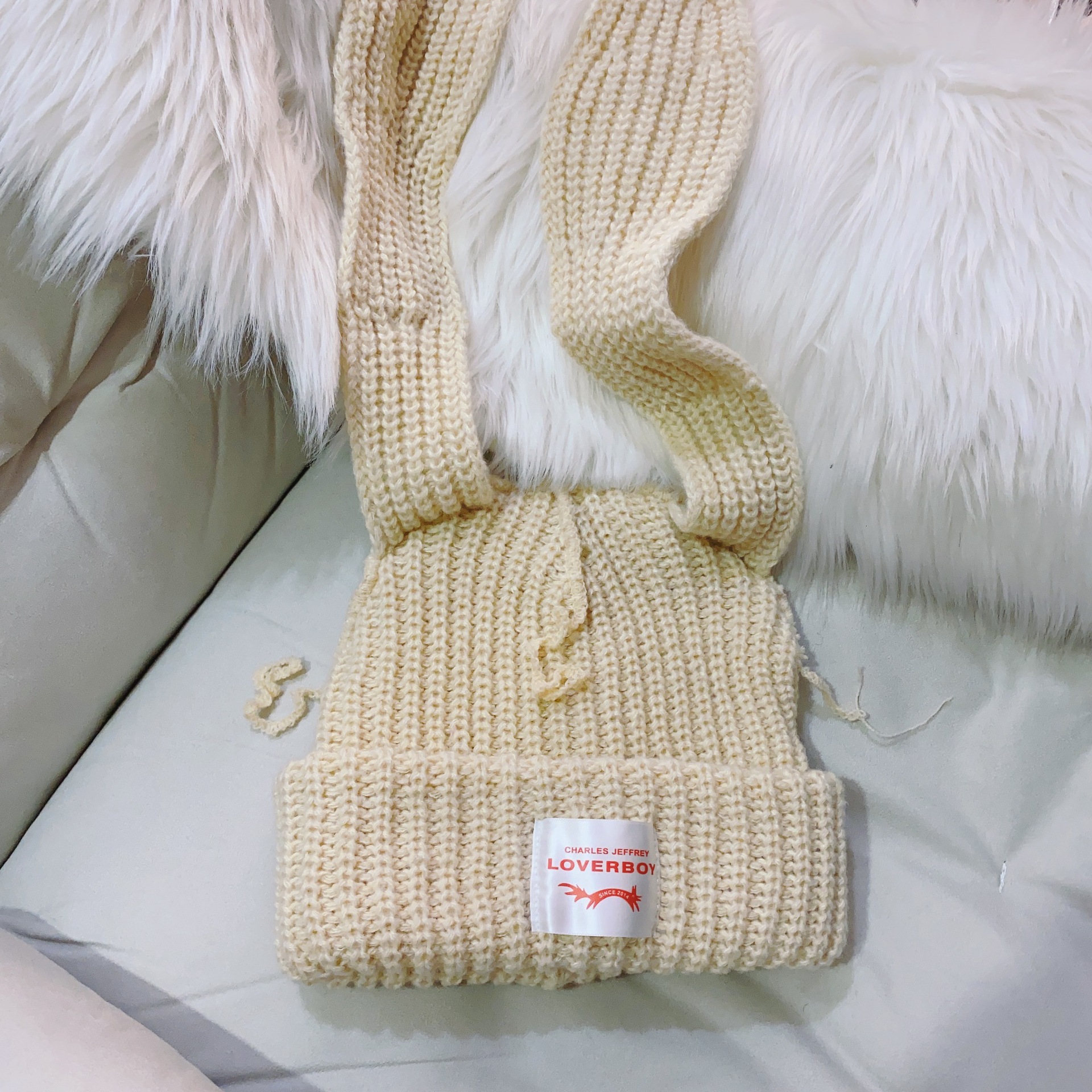 Han China-Chic brand design niche rabbit wool autumn and winter ear protection warm knitted hat children_voghion.com