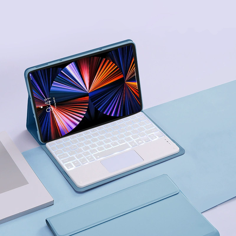 Клавиатурный чехол (Lenovo) Tab M11 TB-330FU/331FC — Bluetooth клавиатура с подсветкой и сенсором, кожаный чехол