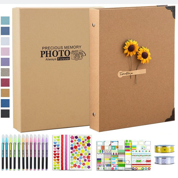 Фабрика в наличии Простой Ретро фотоальбом DIY ручной работы наклейка пакет альбома подсолнуха трансграничная поставка