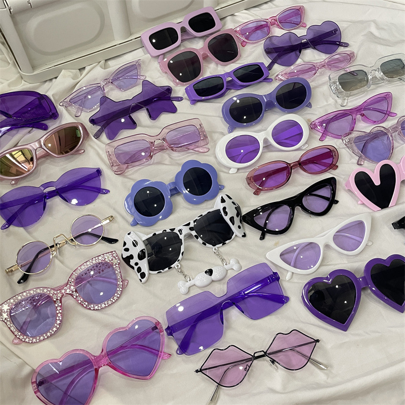 レトロな円枠サングラス紫色のドーパミンギャルメガネ男紫外線防止近視サングラス女性の丸い顔