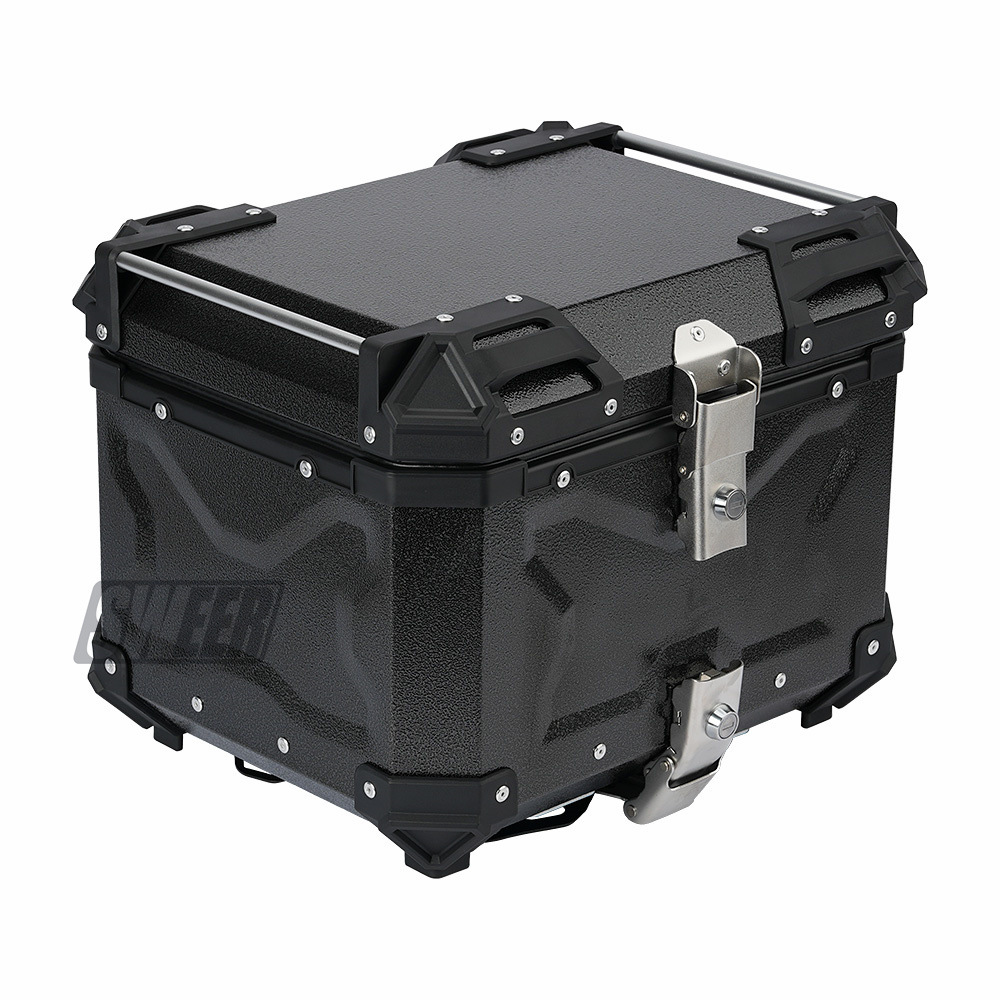 New 45L motorcycle aluminum alloy three-sided embossed tail box No. 9 calf rear tail box electric car large trunk