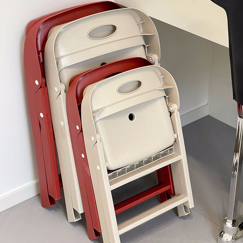 silla plegable portátil hogar simple dormitorio respaldo silla taburete de conferencias de oficina computadora silla de cuero simple silla de comedor