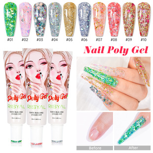 New Nail Art Construction Extension Gel Model Phototherapy Gel Paperless Tray 30ml Cross-Border Crystal Extension Gel Poly Gel